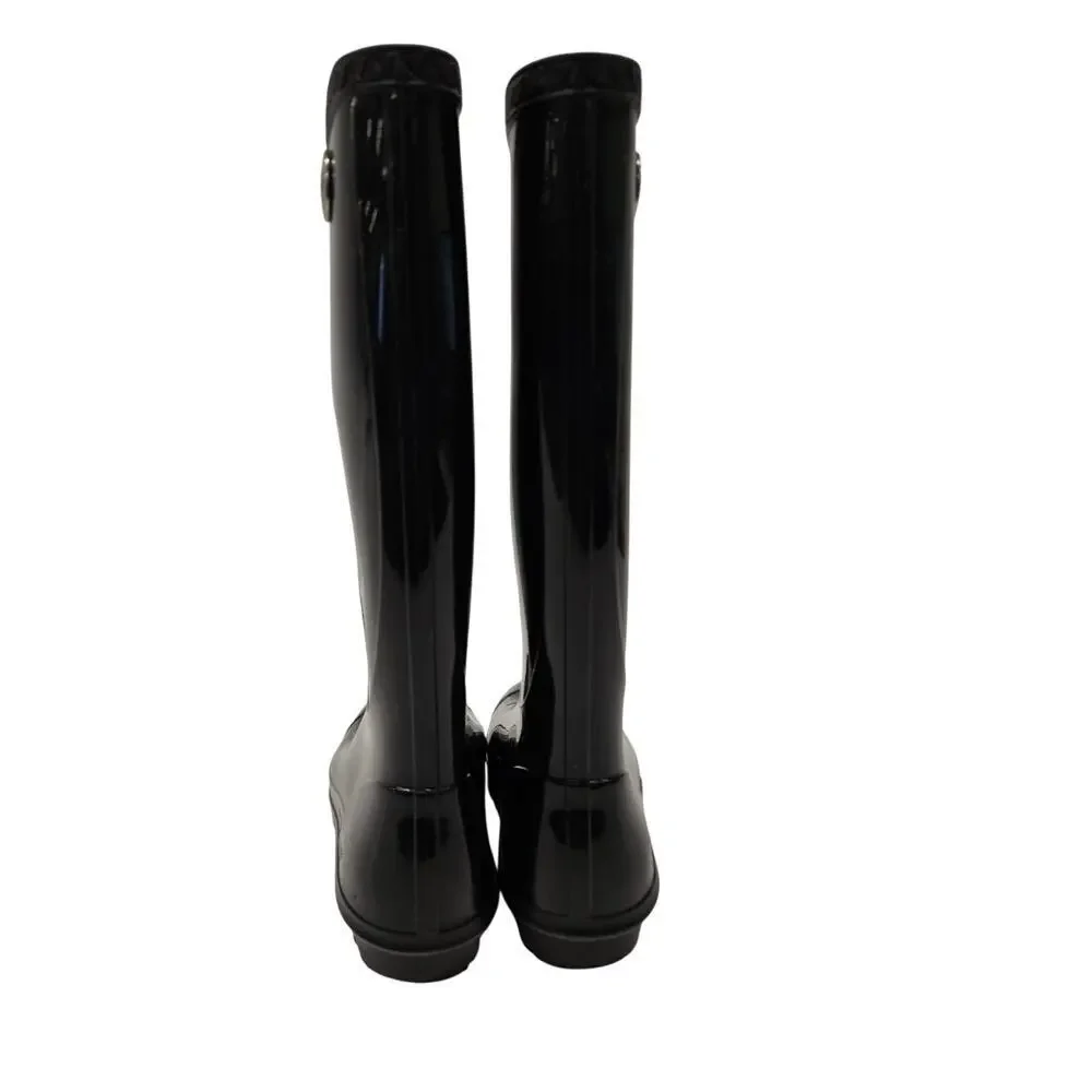 UGG Women's Black Sienna Tall Gloss Rain Boots Size 7 Made in the USA
